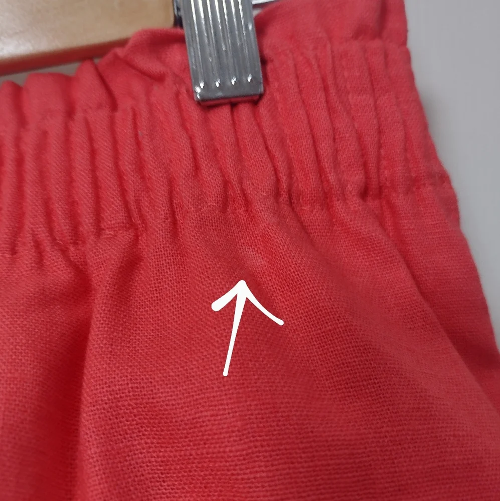 J. Crew Factory Linen Blend Smock Waist Pocket Sidewalk Mini Skirt Coral Size S